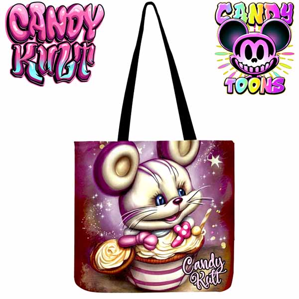 It Started With A Mouse Candy Toons Reusable Canvas Shopping Tote - Candy Kult - Candy Cult - Cult Candy - Cake High Heels - [product_vendor}