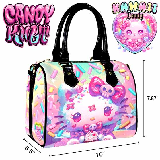 Pastel Purrfection Kawaii Candy Boston Crossbody Handbag - Candy Kult - Candy Cult - Cult Candy - Cake High Heels - [product_vendor}