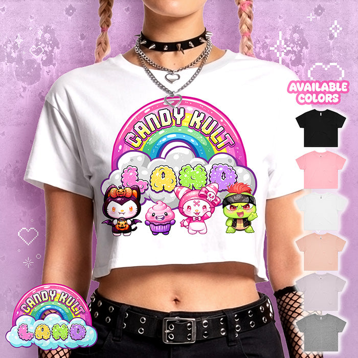 Candy Kult Land Character Logo Premium Crop Tee