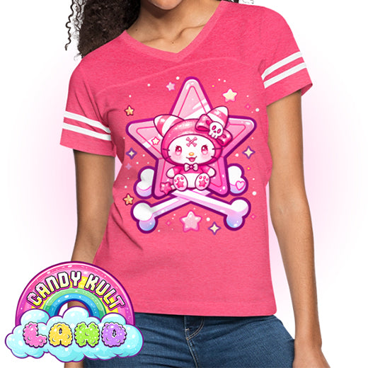 Wishbone Crossbones - Candy Kult Land Women’s Vintage Sport T-Shirt - Candy Kult - Candy Cult - Candy Kult Land - Wishbone - Boo Kitty - Panku - Frosti - Toxic Kitten - Hex-Heart - Cult Candy - Cake High Heels - [product_vendor}