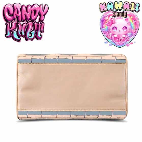 Kitty Ice Cream Shop Kawaii Candy Beige Boston Crossbody Handbag - Candy Kult - Candy Cult - Cult Candy - Cake High Heels - [product_vendor}