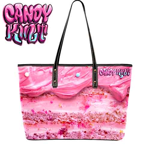 Strawberry Cake Candy Kult Large Tote Bag - Candy Kult - Candy Cult - Candy Kult Land - Wishbone - Boo Kitty - Panku - Frosti - Toxic Kitten - Hex-Heart - Cult Candy - Cake High Heels - [product_vendor}