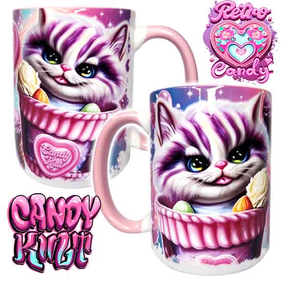 Cheshire Cat Ice Cream Dream Retro Candy Large Mug - Candy Kult - Candy Cult - Candy Kult Land - Wishbone - Boo Kitty - Panku - Frosti - Toxic Kitten - Hex-Heart - Cult Candy - Cake High Heels - [product_vendor}