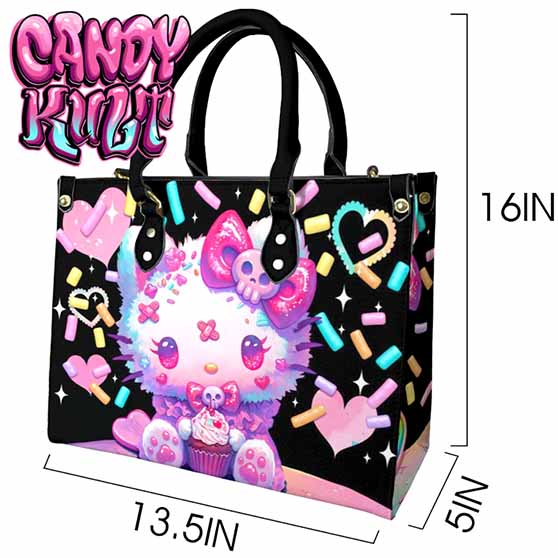 Pastel Purrfection Black Kawaii Candy PU Leather Crossbody Handbag - Candy Kult - Candy Cult - Cult Candy - Cake High Heels - [product_vendor}