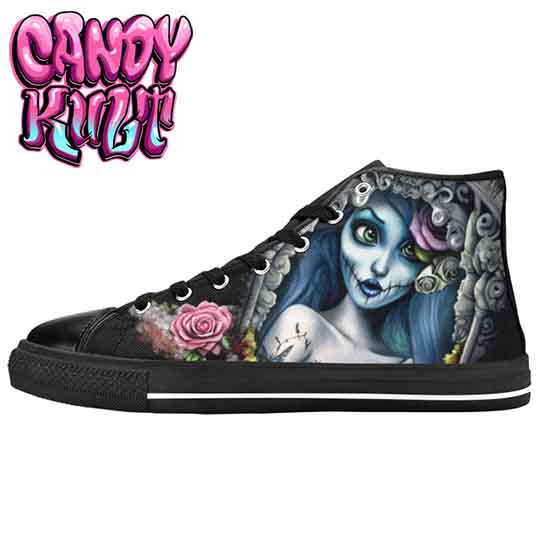 Corpse Bride Waiting For You Fright Candy Men’s High Top Canvas Shoes - Candy Kult - Candy Cult - Candy Kult Land - Wishbone - Boo Kitty - Panku - Frosti - Toxic Kitten - Hex-Heart - Cult Candy - Cake High Heels - [product_vendor}