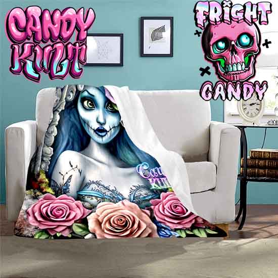 Corpse Bride Waiting For You Fright Candy Micro Fleece Blanket - Candy Kult - Candy Cult - Candy Kult Land - Wishbone - Boo Kitty - Panku - Frosti - Toxic Kitten - Hex-Heart - Cult Candy - Cake High Heels - [product_vendor}