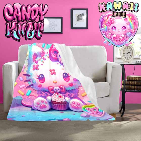 Pastel Purrfection Kawaii Candy Micro Fleece Blanket - Candy Kult - Candy Cult - Cult Candy - Cake High Heels - [product_vendor}