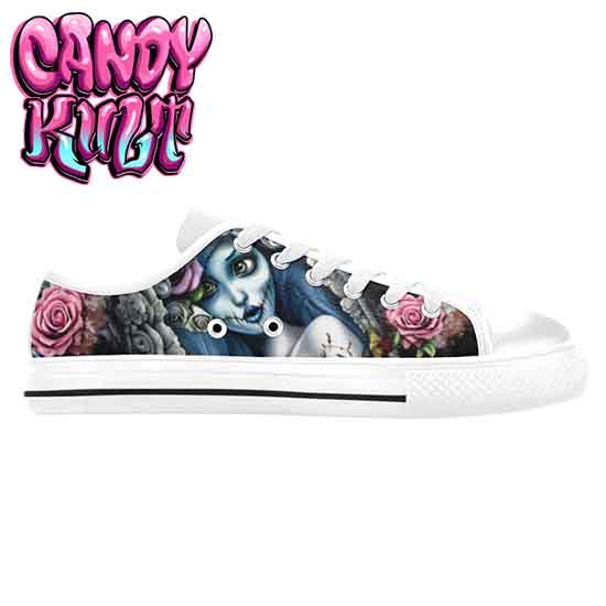 Corpse Bride Waiting For You Fright Candy White Women's Low Canvas Shoes - Candy Kult - Candy Cult - Candy Kult Land - Wishbone - Boo Kitty - Panku - Frosti - Toxic Kitten - Hex-Heart - Cult Candy - Cake High Heels - [product_vendor}