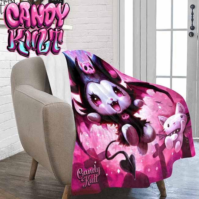 Little Devil Kawaii Candy Micro Fleece Blanket - Candy Kult - Candy Cult - Candy Kult Land - Wishbone - Boo Kitty - Panku - Frosti - Toxic Kitten - Hex-Heart - Cult Candy - Cake High Heels - [product_vendor}