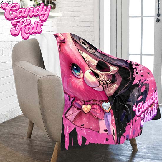 Split Personality Bear Fright Candy Micro Fleece Blanket