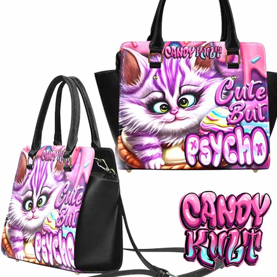 Cute But Psycho Cheshire Cat Candy Toons Crossbody Handbag - Candy Kult - Candy Cult - Candy Kult Land - Wishbone - Boo Kitty - Panku - Frosti - Toxic Kitten - Hex-Heart - Cult Candy - Cake High Heels - [product_vendor}