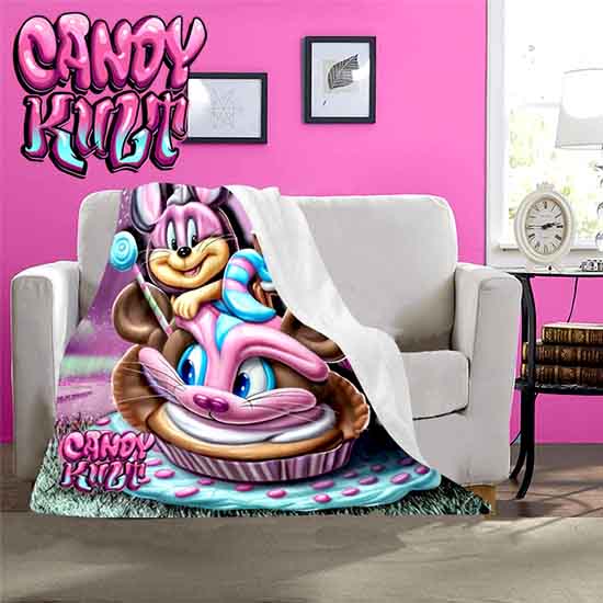 Cupcake Fundayz Candy Toons Micro Fleece Blanket - Candy Kult - Candy Cult - Candy Kult Land - Wishbone - Boo Kitty - Panku - Frosti - Toxic Kitten - Hex-Heart - Cult Candy - Cake High Heels - [product_vendor}