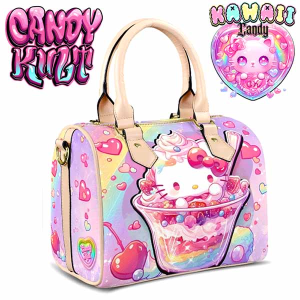 Sundae Kitty Kawaii Candy Beige Boston Crossbody Handbag - Candy Kult - Candy Cult - Cult Candy - Cake High Heels - [product_vendor}