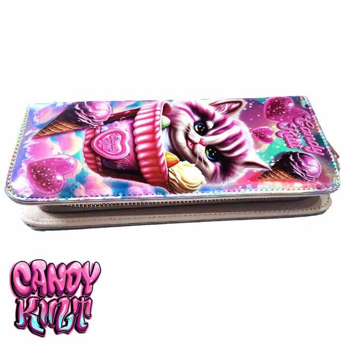 Cheshire Cat Ice Cream Dream Retro Candy Long Line Wallet - Candy Kult - Candy Cult - Candy Kult Land - Wishbone - Boo Kitty - Panku - Frosti - Toxic Kitten - Hex-Heart - Cult Candy - Cake High Heels - [product_vendor}