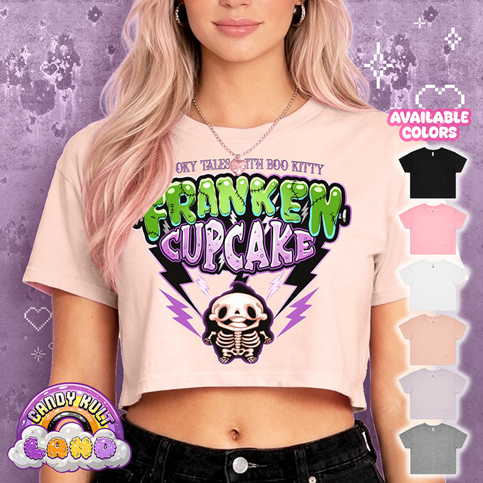Franken Cupcake Skeleton Frosti Premium Crop Tee