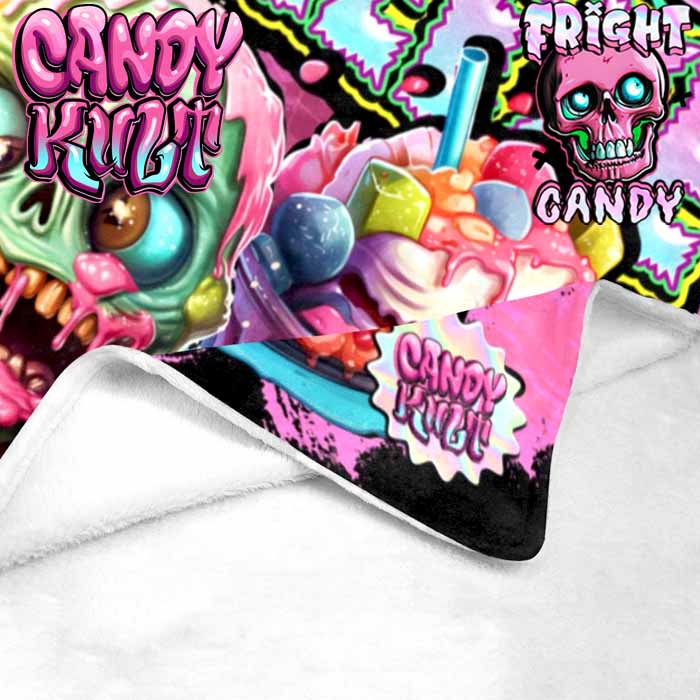 Brain Freeze Fright Candy Micro Fleece Blanket - Candy Kult - Candy Cult - Candy Kult Land - Wishbone - Boo Kitty - Panku - Frosti - Toxic Kitten - Hex-Heart - Cult Candy - Cake High Heels - [product_vendor}
