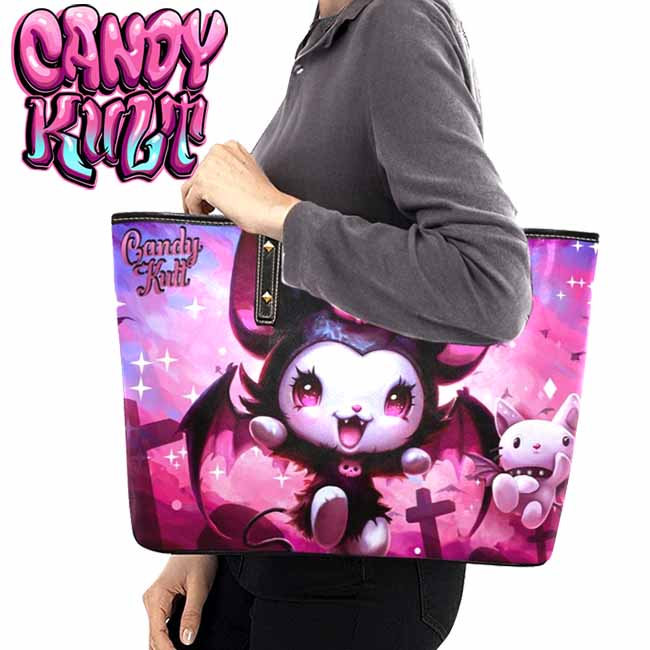 Little Devil Kawaii Candy Large Tote Bag - Candy Kult - Candy Cult - Candy Kult Land - Wishbone - Boo Kitty - Panku - Frosti - Toxic Kitten - Hex-Heart - Cult Candy - Cake High Heels - [product_vendor}