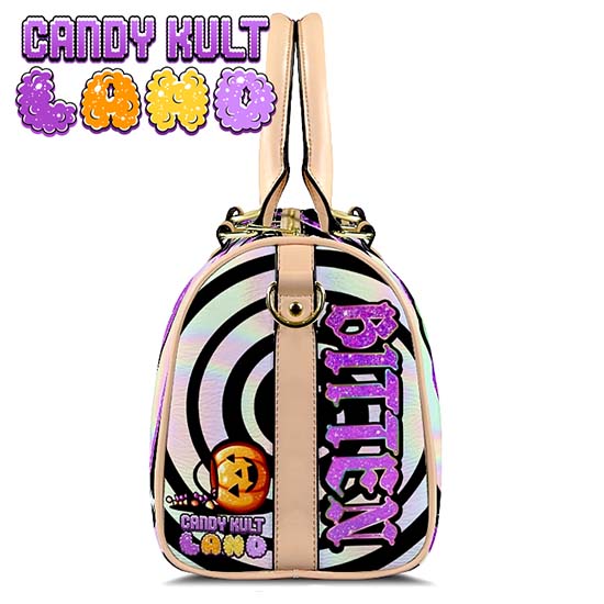 Boo Kitty Origins Bitten Candy Kult Land Beige Boston Crossbody Handbag - Candy Kult - Candy Cult - Candy Kult Land - Wishbone - Boo Kitty - Panku - Frosti - Toxic Kitten - Hex-Heart - Cult Candy - Cake High Heels - [product_vendor}