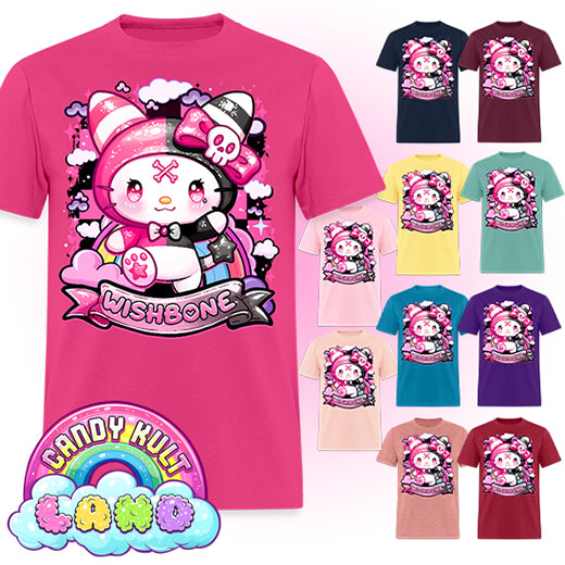 Wishbone Sparkle Punk  - Candy Kult Land COLOUR Men's / Unisex Classic T-Shirt - Candy Kult - Candy Cult - Candy Kult Land - Wishbone - Boo Kitty - Panku - Frosti - Toxic Kitten - Hex-Heart - Cult Candy - Cake High Heels - [product_vendor}