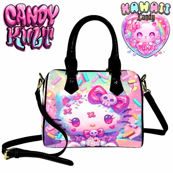 Pastel Purrfection Kawaii Candy Boston Crossbody Handbag - Candy Kult - Candy Cult - Cult Candy - Cake High Heels - [product_vendor}