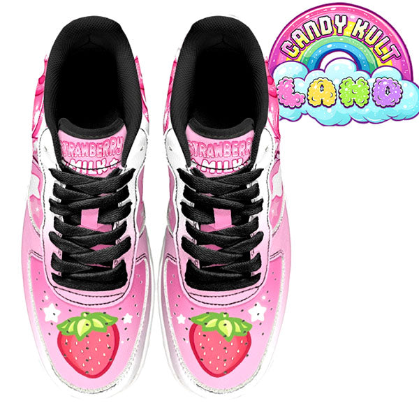 Wishbone Strawberry Milk Candy Kult Kicks Men's Sneakers V2 - Candy Kult - Candy Cult - Candy Kult Land - Wishbone - Boo Kitty - Panku - Frosti - Toxic Kitten - Hex-Heart - Cult Candy - Cake High Heels - [product_vendor}