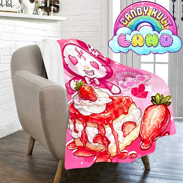 Wishbone Strawberry Shortcake Candy Kult Land Micro Fleece Blanket - Candy Kult - Candy Cult - Candy Kult Land - Wishbone - Boo Kitty - Panku - Frosti - Toxic Kitten - Hex-Heart - Cult Candy - Cake High Heels - [product_vendor}