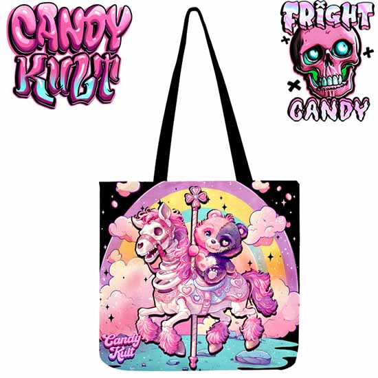 Spooky Bear Carousel Fright Candy Reusable Canvas Shopping Tote - Candy Kult - Candy Cult - Cult Candy - Cake High Heels - [product_vendor}