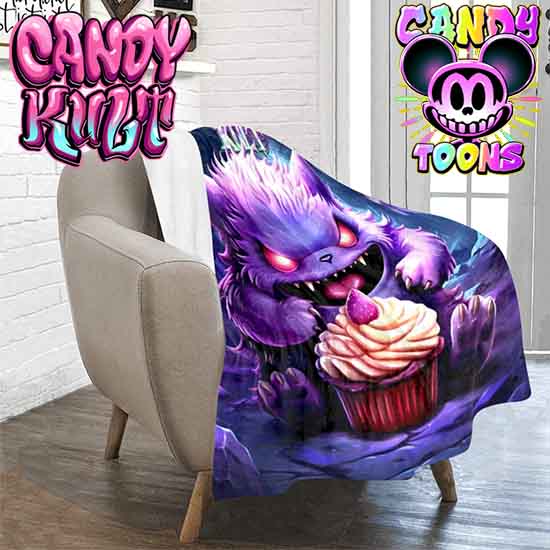 Ghost Type Cafe Cupcake Candy Toons Micro Fleece Blanket - Candy Kult - Candy Cult - Candy Kult Land - Wishbone - Boo Kitty - Panku - Frosti - Toxic Kitten - Hex-Heart - Cult Candy - Cake High Heels - [product_vendor}