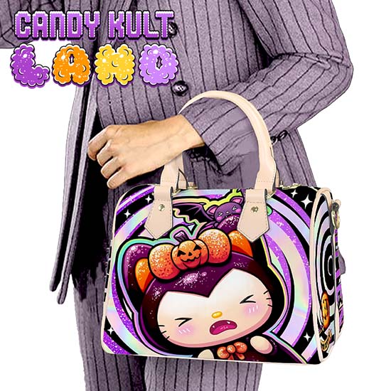 Boo Kitty Origins Bitten Candy Kult Land Beige Boston Crossbody Handbag - Candy Kult - Candy Cult - Candy Kult Land - Wishbone - Boo Kitty - Panku - Frosti - Toxic Kitten - Hex-Heart - Cult Candy - Cake High Heels - [product_vendor}