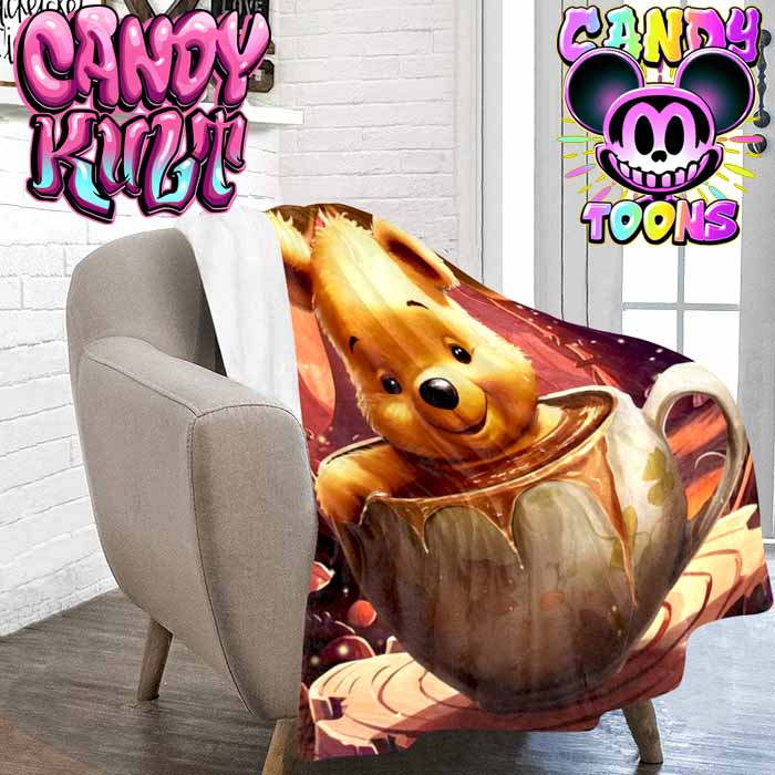 Winnie Coffee Candy Toons Micro Fleece Blanket - Candy Kult - Candy Cult - Candy Kult Land - Wishbone - Boo Kitty - Panku - Frosti - Toxic Kitten - Hex-Heart - Cult Candy - Cake High Heels - [product_vendor}