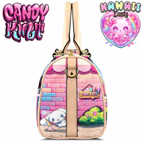 Kitty Ice Cream Shop Kawaii Candy Beige Boston Crossbody Handbag - Candy Kult - Candy Cult - Cult Candy - Cake High Heels - [product_vendor}