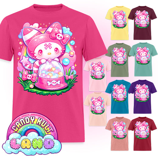 Wishbone Gumball Machine  - Candy Kult Land COLOUR Men's / Unisex Classic T-Shirt - Candy Kult - Candy Cult - Candy Kult Land - Wishbone - Boo Kitty - Panku - Frosti - Toxic Kitten - Hex-Heart - Cult Candy - Cake High Heels - [product_vendor}