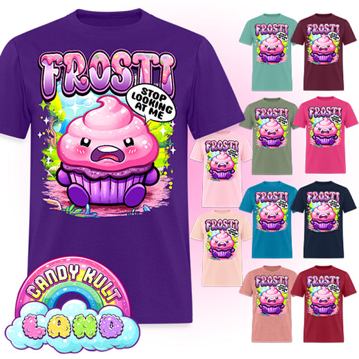 Frosti Stop Looking At Me - Candy Kult Land COLOUR Men's / Unisex Classic T-Shirt - Candy Kult - Candy Cult - Candy Kult Land - Wishbone - Boo Kitty - Panku - Frosti - Toxic Kitten - Hex-Heart - Cult Candy - Cake High Heels - [product_vendor}