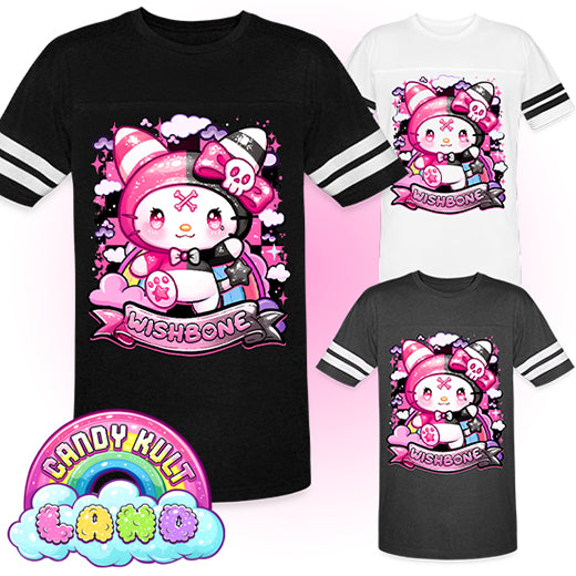 Wishbone Sparkle Punk  - Candy Kult Land Men's / Unisex Vintage Sport T-Shirt - Candy Kult - Candy Cult - Candy Kult Land - Wishbone - Boo Kitty - Panku - Frosti - Toxic Kitten - Hex-Heart - Cult Candy - Cake High Heels - [product_vendor}
