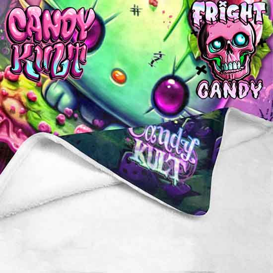 Zombie Kitty Fright Candy Micro Fleece Blanket - Candy Kult - Candy Cult - Candy Kult Land - Wishbone - Boo Kitty - Panku - Frosti - Toxic Kitten - Hex-Heart - Cult Candy - Cake High Heels - [product_vendor}