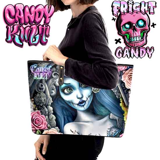Corpse Bride Waiting For You Fright Candy Large Tote Bag - Candy Kult - Candy Cult - Candy Kult Land - Wishbone - Boo Kitty - Panku - Frosti - Toxic Kitten - Hex-Heart - Cult Candy - Cake High Heels - [product_vendor}