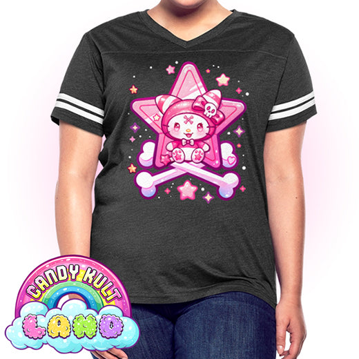 Wishbone Crossbones - Candy Kult Land Women’s Vintage Sport T-Shirt - Candy Kult - Candy Cult - Candy Kult Land - Wishbone - Boo Kitty - Panku - Frosti - Toxic Kitten - Hex-Heart - Cult Candy - Cake High Heels - [product_vendor}