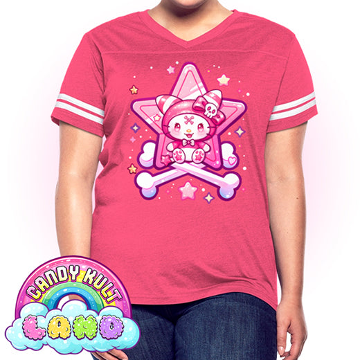 Wishbone Crossbones - Candy Kult Land Women’s Vintage Sport T-Shirt - Candy Kult - Candy Cult - Candy Kult Land - Wishbone - Boo Kitty - Panku - Frosti - Toxic Kitten - Hex-Heart - Cult Candy - Cake High Heels - [product_vendor}