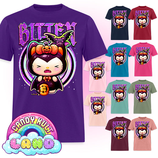 Bitten Boo Kitty Origins - Candy Kult Land COLOUR Men's / Unisex Classic T-Shirt - Candy Kult - Candy Cult - Candy Kult Land - Wishbone - Boo Kitty - Panku - Frosti - Toxic Kitten - Hex-Heart - Cult Candy - Cake High Heels - [product_vendor}