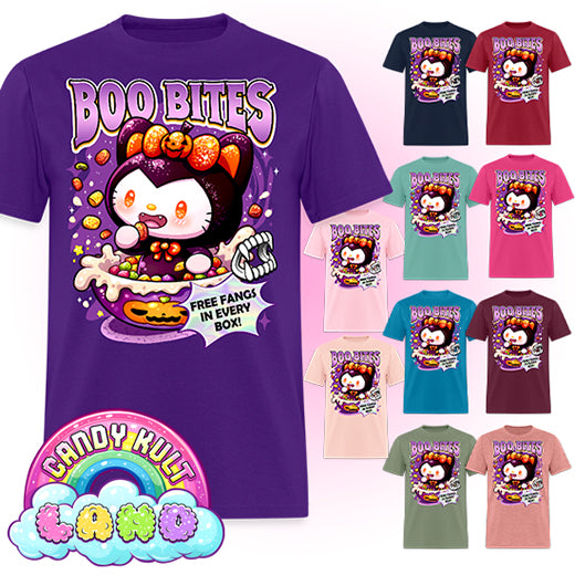 Boo Bites Cereal - Candy Kult Land COLOUR Men's / Unisex Classic T-Shirt - Candy Kult - Candy Cult - Candy Kult Land - Wishbone - Boo Kitty - Panku - Frosti - Toxic Kitten - Hex-Heart - Cult Candy - Cake High Heels - [product_vendor}