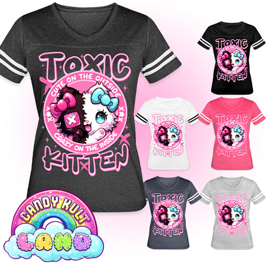 - Candy Kult Land Women’s Vintage Sport T-Shirt - Candy Kult - Candy Cult - Candy Kult Land - Wishbone - Boo Kitty - Panku - Frosti - Toxic Kitten - Hex-Heart - Cult Candy - Cake High Heels - [product_vendor}