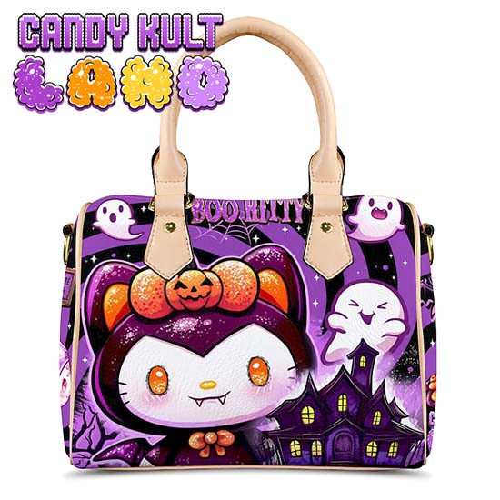 Boo Kitty Origins Candy Kult Land Beige Boston Crossbody Handbag - Candy Kult - Candy Cult - Candy Kult Land - Wishbone - Boo Kitty - Panku - Frosti - Toxic Kitten - Hex-Heart - Cult Candy - Cake High Heels - [product_vendor}
