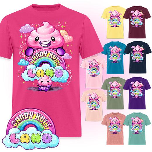 Frosti Candy Kult Land Logo - COLOUR Men's / Unisex Classic T-Shirt - Candy Kult - Candy Cult - Candy Kult Land - Wishbone - Boo Kitty - Panku - Frosti - Toxic Kitten - Hex-Heart - Cult Candy - Cake High Heels - [product_vendor}