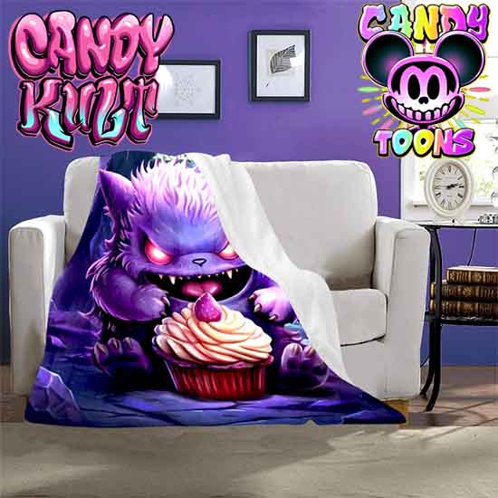 Ghost Type Cafe Cupcake Candy Toons Micro Fleece Blanket - Candy Kult - Candy Cult - Candy Kult Land - Wishbone - Boo Kitty - Panku - Frosti - Toxic Kitten - Hex-Heart - Cult Candy - Cake High Heels - [product_vendor}