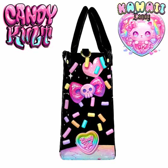 Pastel Purrfection Black Kawaii Candy PU Leather Crossbody Handbag - Candy Kult - Candy Cult - Cult Candy - Cake High Heels - [product_vendor}