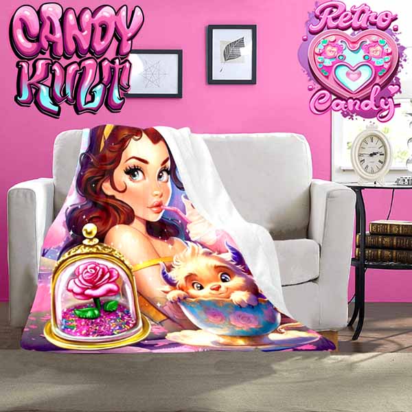 Beauty & The Beast Retro Candy Micro Fleece Blanket - Candy Kult - Candy Cult - Cult Candy - Cake High Heels - [product_vendor}