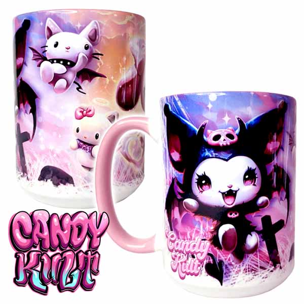 Good Vs Evil Kawaii Candy Large Mug - Candy Kult - Candy Cult - Cult Candy - Cake High Heels - [product_vendor}