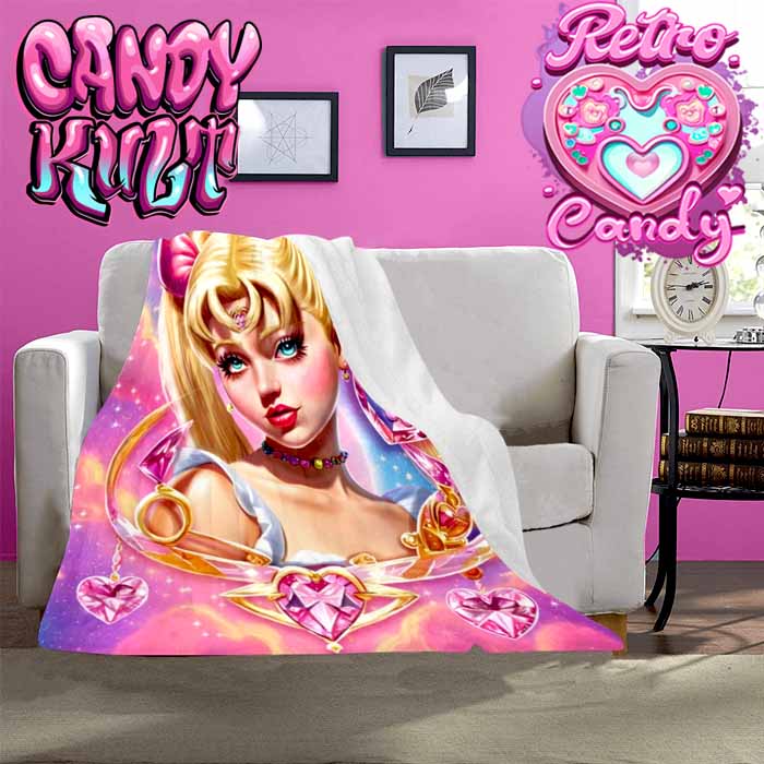 Sailor Scout Retro Candy Micro Fleece Blanket - Candy Kult - Candy Cult - Candy Kult Land - Wishbone - Boo Kitty - Panku - Frosti - Toxic Kitten - Hex-Heart - Cult Candy - Cake High Heels - [product_vendor}