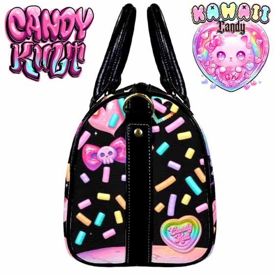 Pastel Purrfection Black Kawaii Candy Boston Crossbody Handbag - Candy Kult - Candy Cult - Cult Candy - Cake High Heels - [product_vendor}