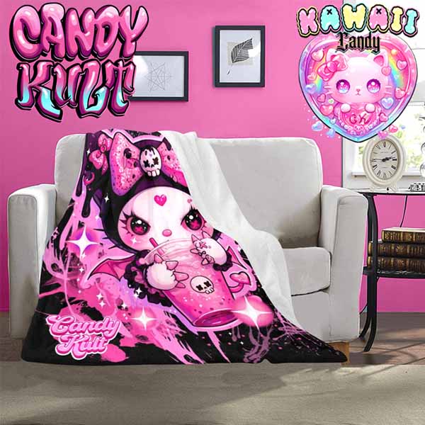 Graffiti Shake Kawaii Candy Micro Fleece Blanket - Candy Kult - Candy Cult - Cult Candy - Cake High Heels - [product_vendor}